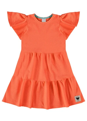 Malwee Kids - Vestido Laranja Marias em Anarruga - MALWEE KIDS