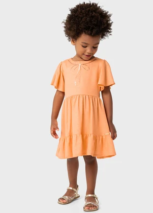 Carinhoso - Vestido Laranja Marias em Lurex - CARINHOSO