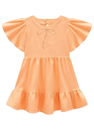 Carinhoso - Vestido Laranja Marias em Lurex - CARINHOSO