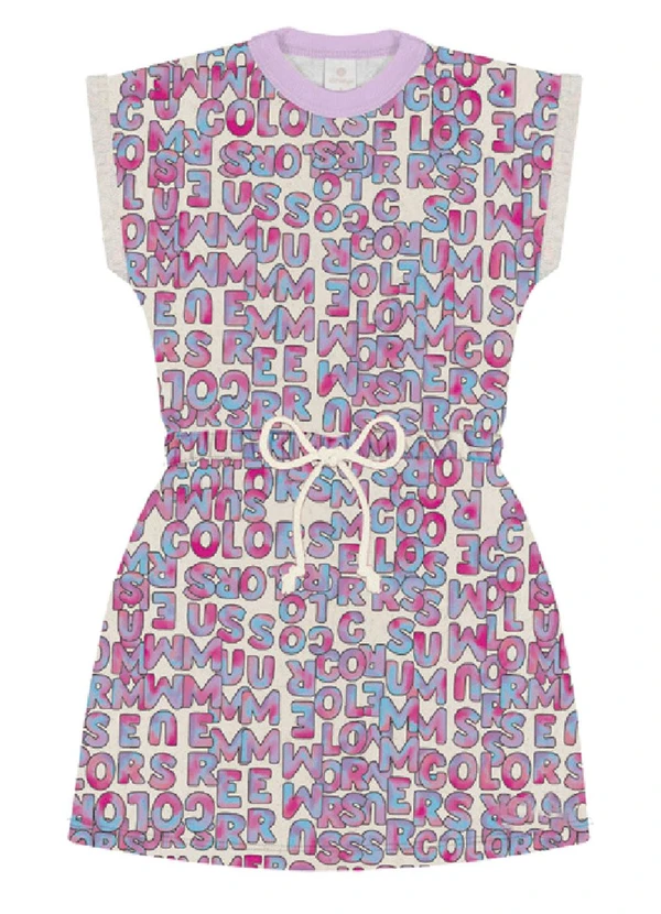 Abrange - Vestido Letras Lilás Abrange