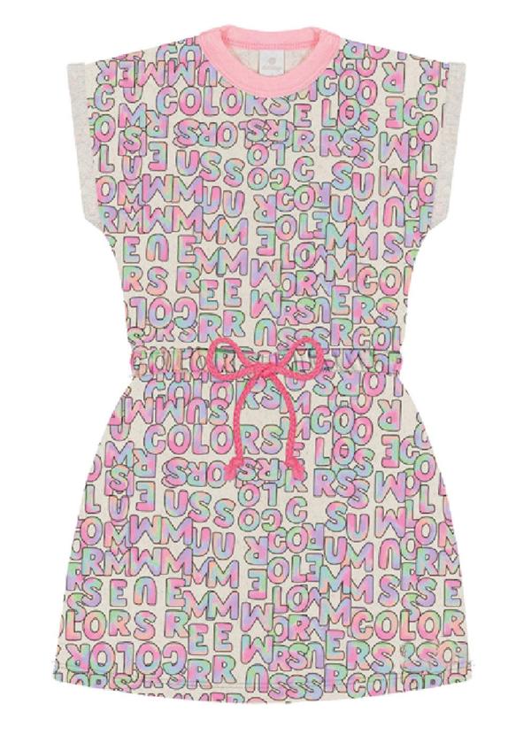 Abrange - Vestido Letras Rosa Neon Abrange