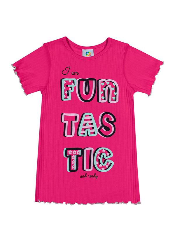 Alenice - Vestido Letterings Divertidos Menina Rosa 3