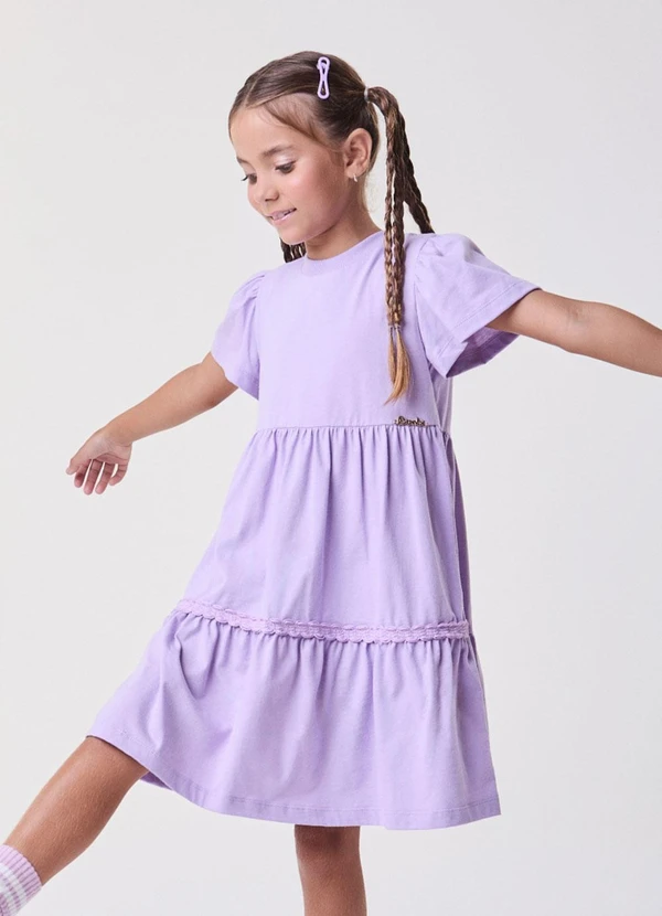 Bimbi - Vestido Lilás com Barra de Marias Lilás 3