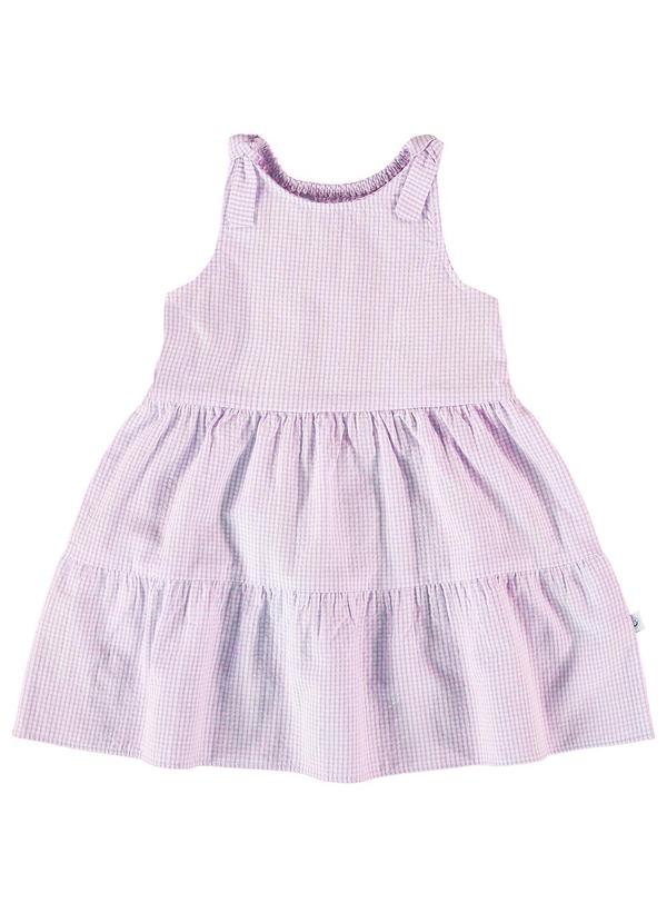 Malwee Kids - Vestido Lilás Listrado Evasê em Anarruga