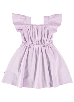 Malwee Kids - Vestido Lilás Listrado Godê em Anarruga - MALWEE KIDS