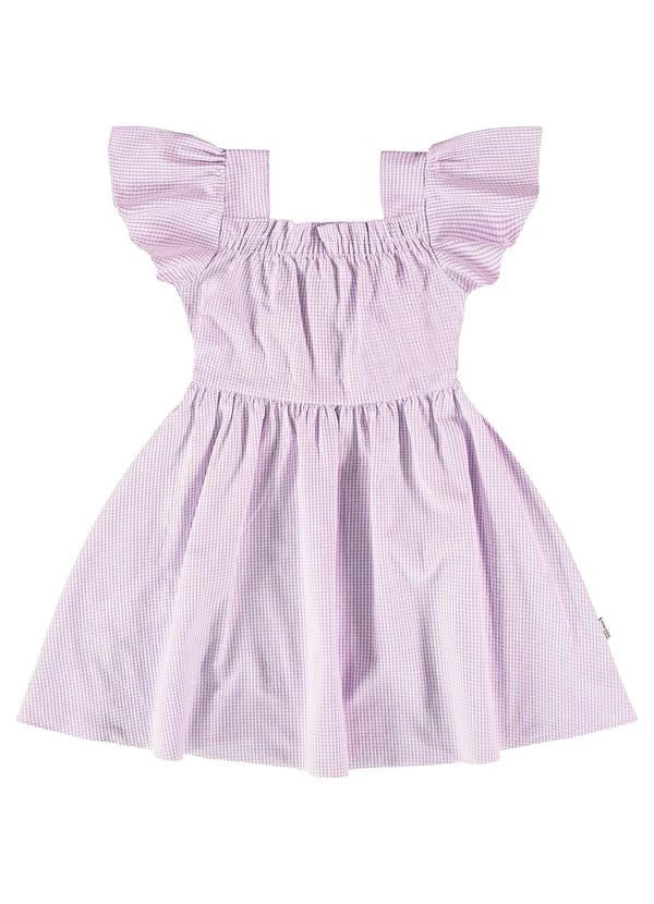 Malwee Kids - Vestido Lilás Listrado Godê em Anarruga