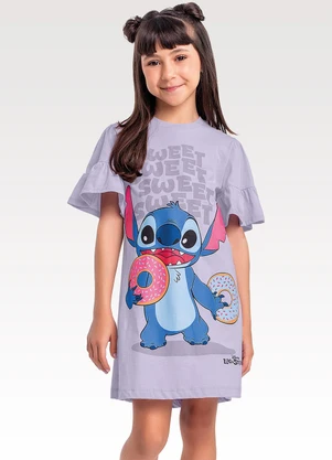 Fakini Kids - Vestido Lilo & Stitch Roxo - FAKINI KIDS