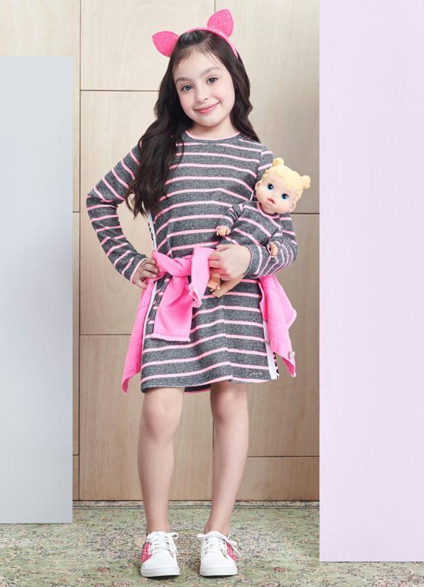 Momi - Vestido Listra Rosa