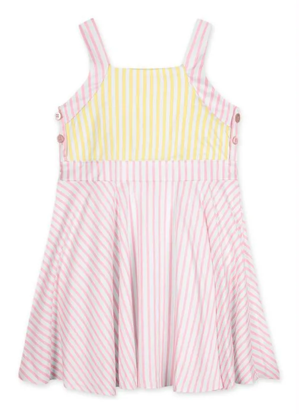 Lilica Ripilica - Vestido Listrado com Alças Viscose MeninaRosa 2