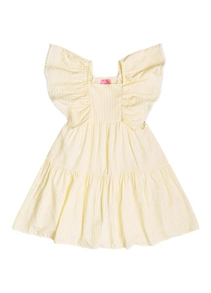 Momi - Vestido Listrado com Sianinha Amarelo - MOMI