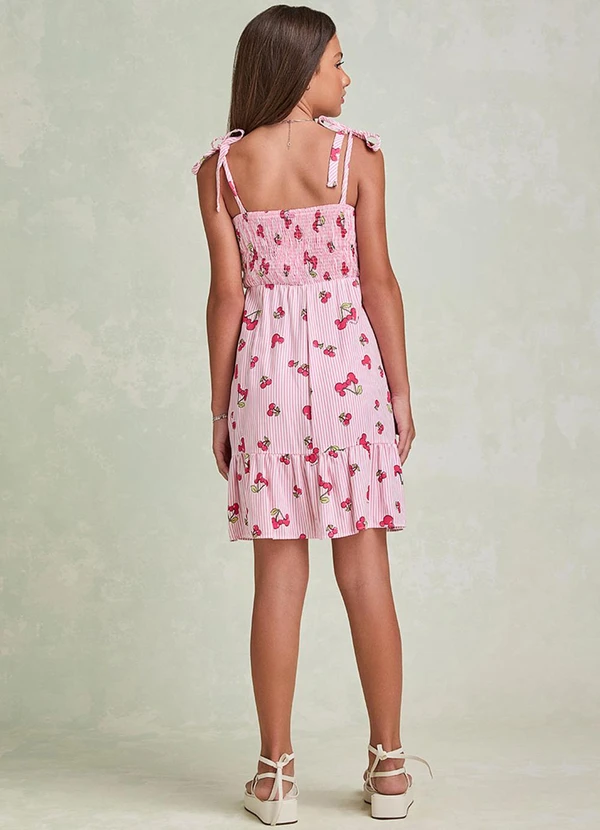 I Am - Vestido Listrado do Mickey com Cerejas Rosa 4