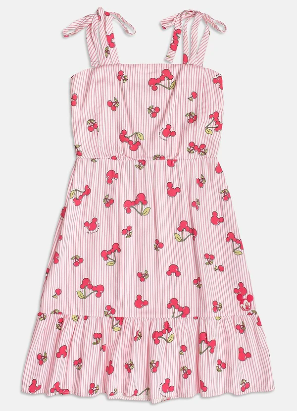 I Am - Vestido Listrado do Mickey com Cerejas Rosa 5