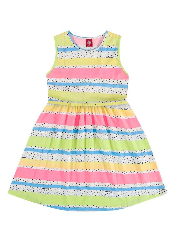 Bee Loop - Vestido Listrado Infantil Branco