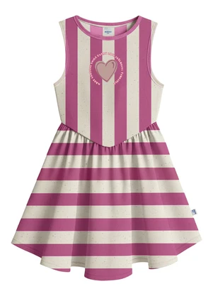 Malwee Kids - Vestido Listrado Rodado Rosa - MALWEE KIDS