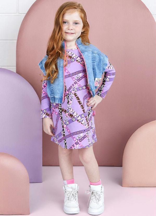 Momi - Vestido Listras Divertidas Lilás
