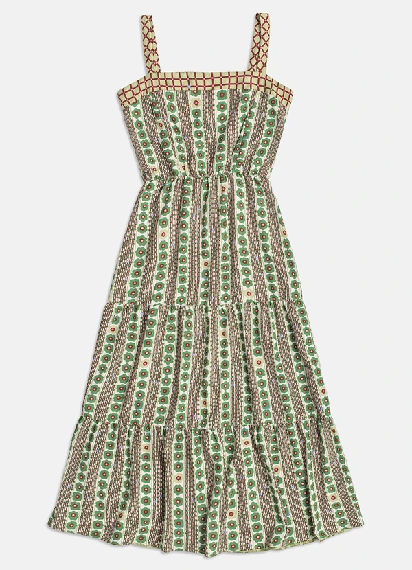 I Am - Vestido Longo Floral Verde