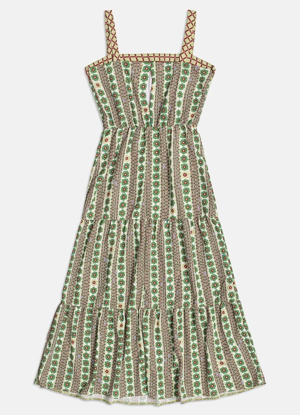 I Am - Vestido Longo Floral Verde 2