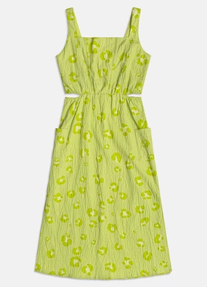 I Am - Vestido Longo Lima Leopardo Verde Limão - I AM