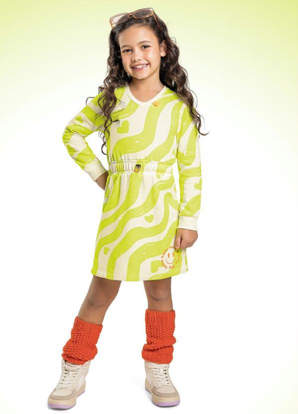 Fakini Kids - Vestido M/Longa Amarelo