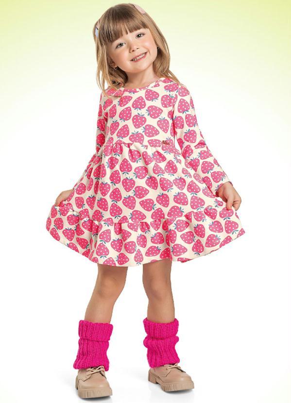 Fakini Kids - Vestido M/Longa Rosa