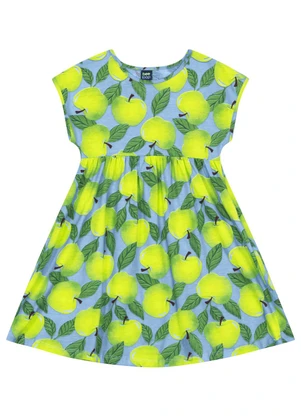 Vestido Maçãs em Meia Malha Bee Loop Verde - BEE LOOP