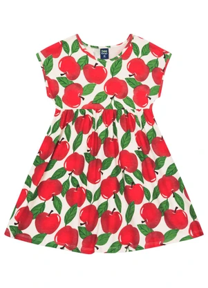 Vestido Maçãs em Meia Malha Bee Loop Vermelho - BEE LOOP
