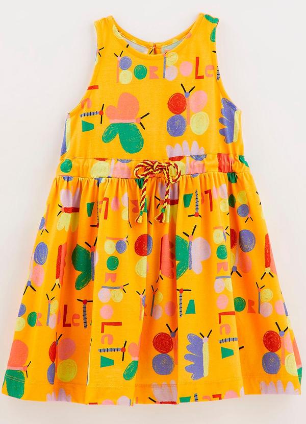 Fábula - Vestido Malha Borboletra Amarelo