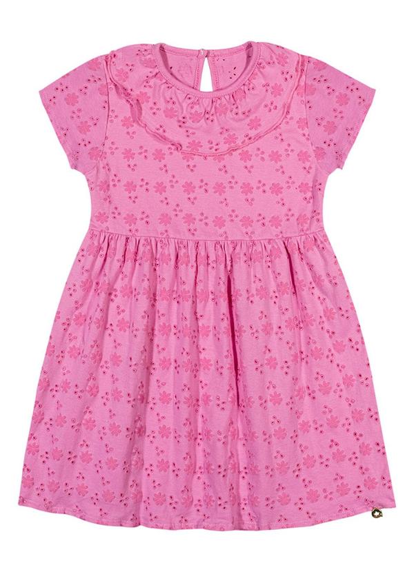 Alenice - Vestido Malha Laise Sofisticado Menina Rosa