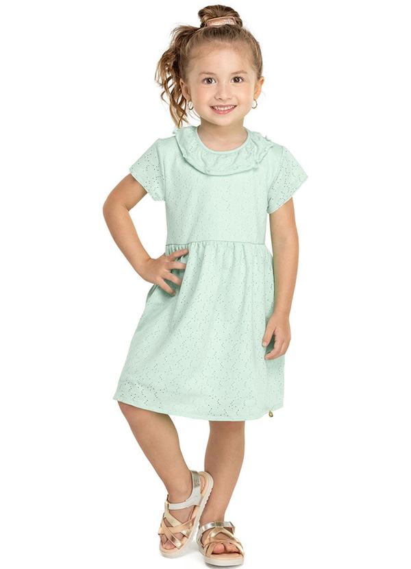 Alenice - Vestido Malha Laise Sofisticado Menina Verde