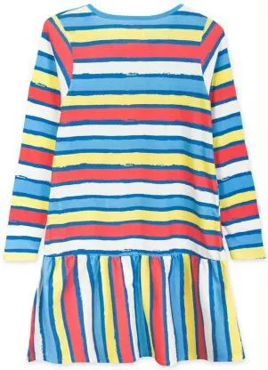 Marisol Play - Vestido Malha Manga Longa Infantil Azul - MARISOL PLAY