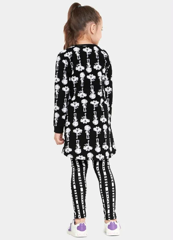 Lilica Ripilica - Vestido Malha Mundo Ripilica Preto 2