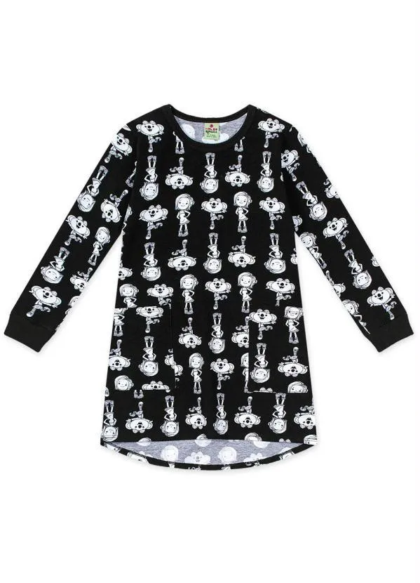 Lilica Ripilica - Vestido Malha Mundo Ripilica Preto 3