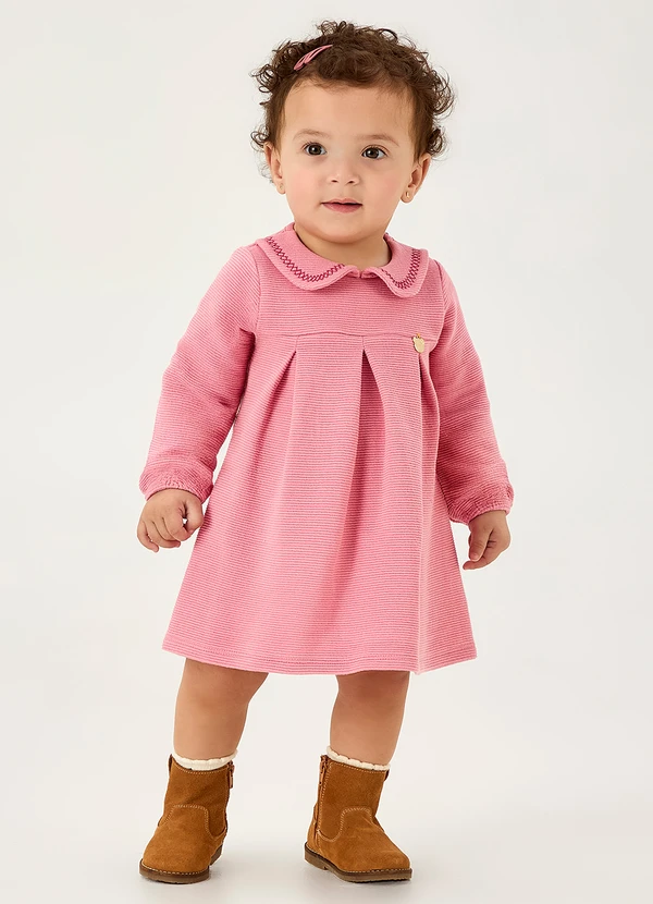 Pulla Bulla - Vestido Malha Relevo com Elastano Rosa