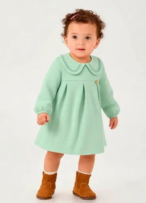 Pulla Bulla - Vestido Malha Relevo com Elastano Verde - PULLA BULLA