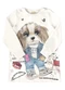Milli e Nina - Vestido Malha Sport Felpada Cachorrinho Bege - variação: Bege