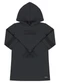 Milli e Nina - Vestido Malha Sport Felpada com Capuz Girl Preto - variação: Preto