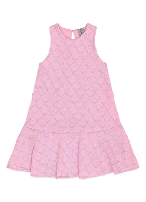 Quimby - Vestido Malha Texturizada Godê Rosa - QUIMBY