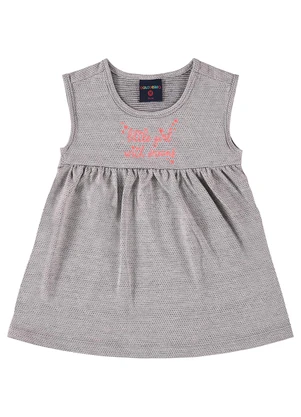 Guloseima - Vestido Malha Trabalhada para Bebê Cinza - GULOSEIMA