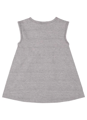 Guloseima - Vestido Malha Trabalhada para Bebê Cinza - GULOSEIMA