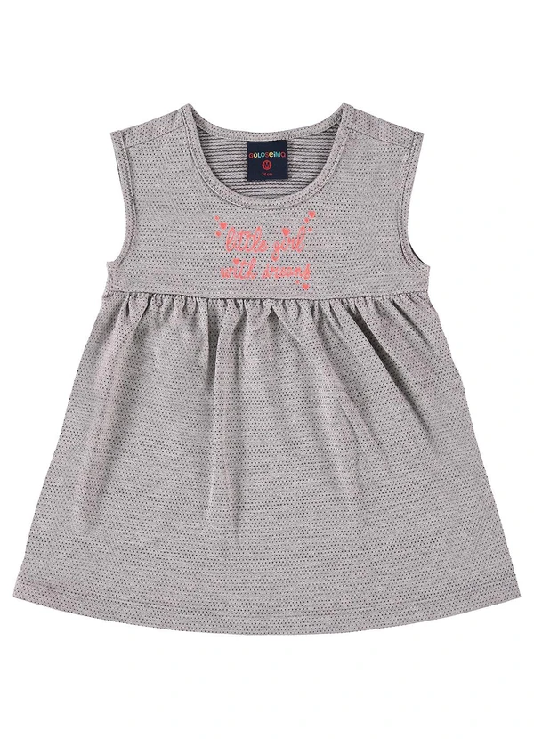 Guloseima - Vestido Malha Trabalhada para Bebê Cinza