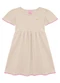 Duduka - Vestido Bebê Estampa com Fita na Cintura  Bege - variação: Bege
