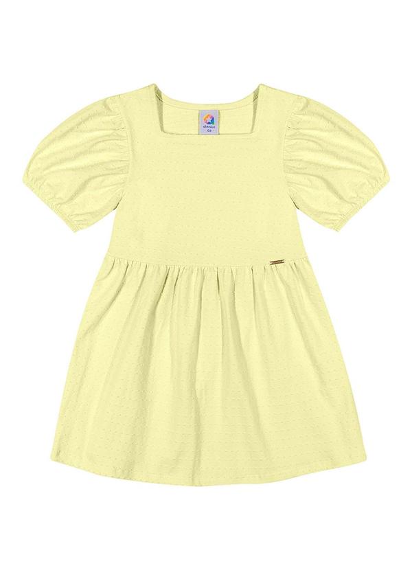 Alenice - Vestido Manga Bufante Menina Amarelo
