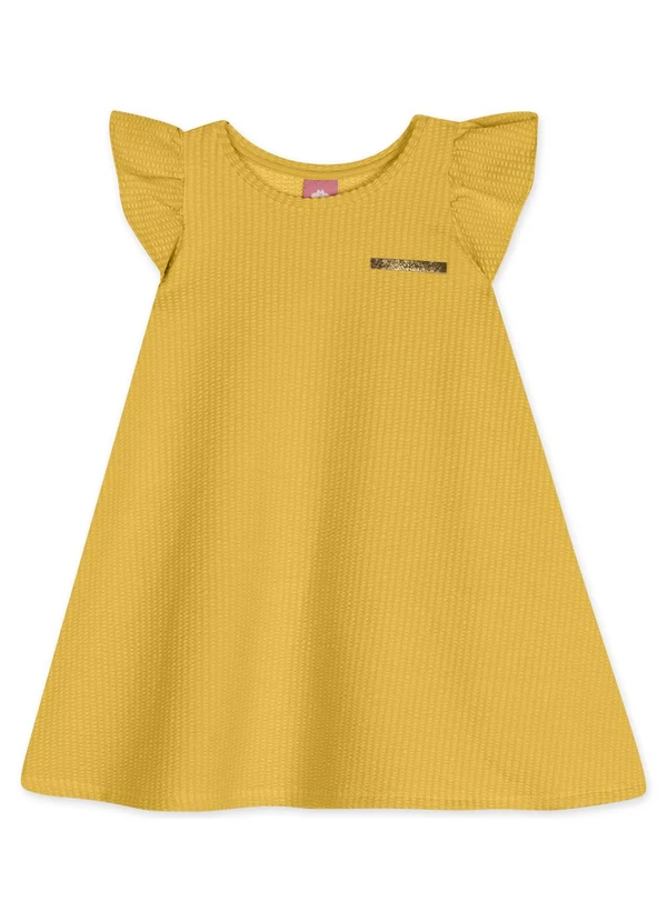 Lilica Ripilica - Vestido Manga Curta Bebê Feminino Amarelo
