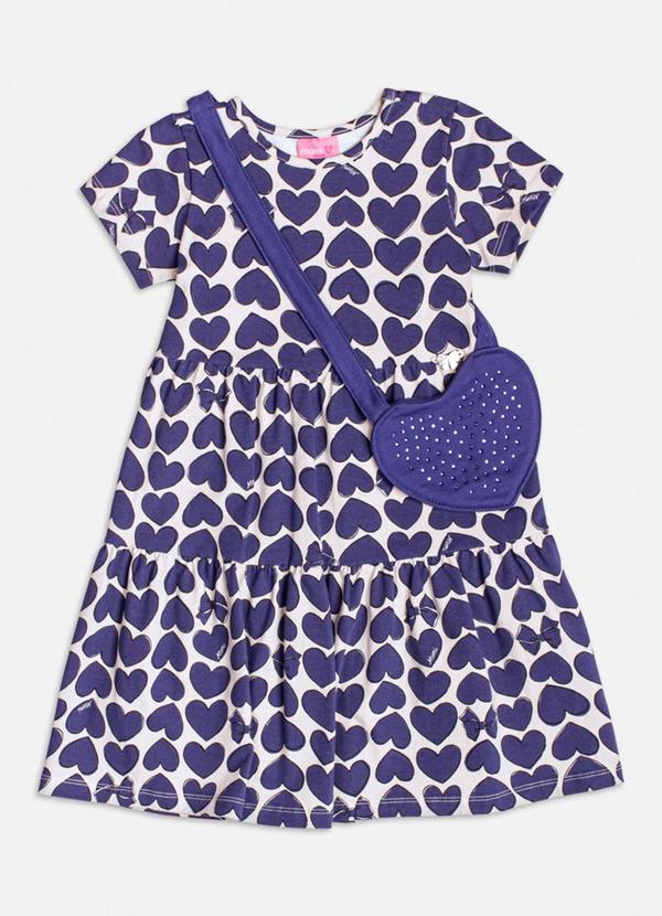 Momi - Vestido Manga Curta com Corações Off White