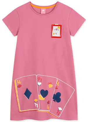 Lilica Ripilica - Vestido Manga Curta com Estampa Interativa Rosa - LILICA RIPILICA