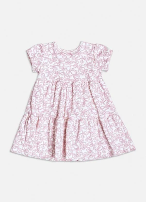 Momi - Vestido Manga Curta com Lacinhos Rosa - MOMI