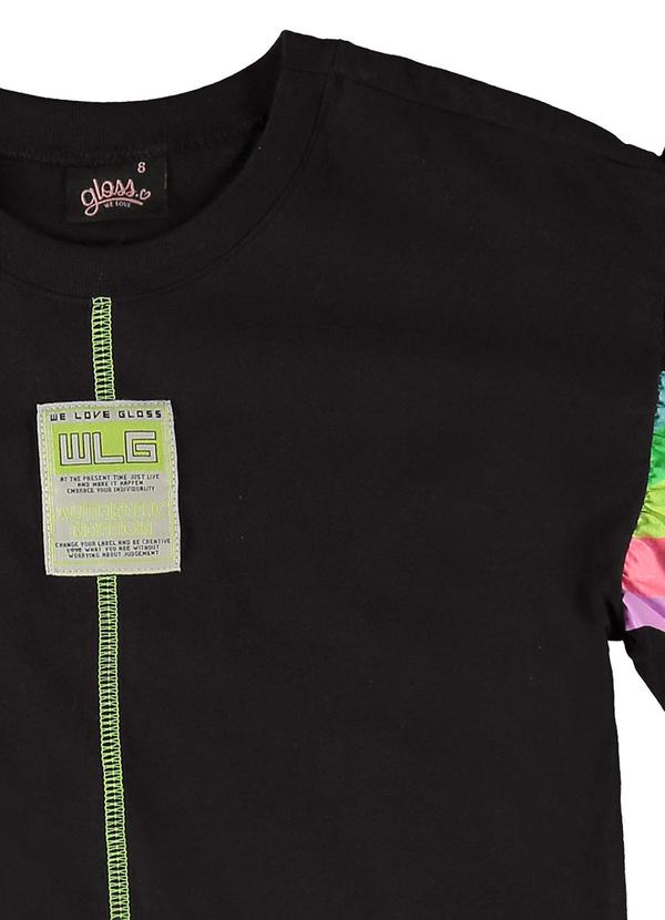 Gloss - Vestido Manga Curta em Meia Malha Preto 2