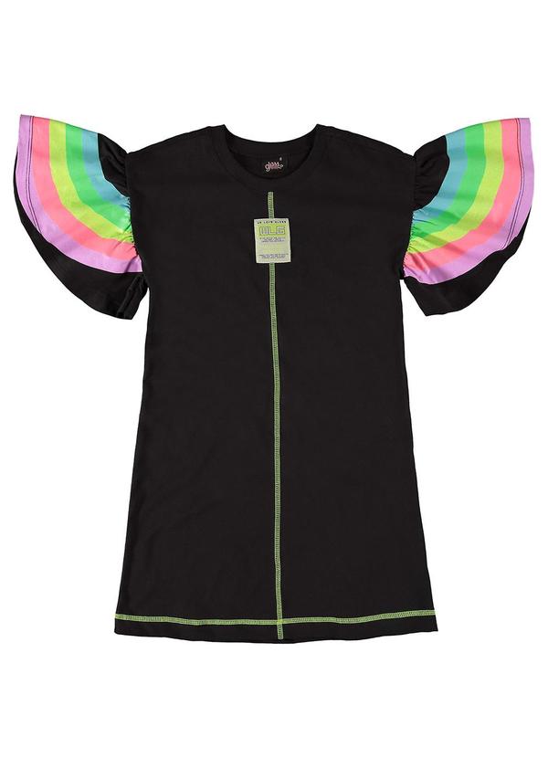 Gloss - Vestido Manga Curta em Meia Malha Preto 3