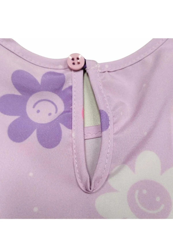 Marisol - Vestido Manga Curta Estampado Roxo 2