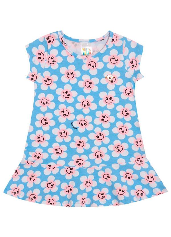 Pulla Bulla - Vestido Manga Curta Menina Azul